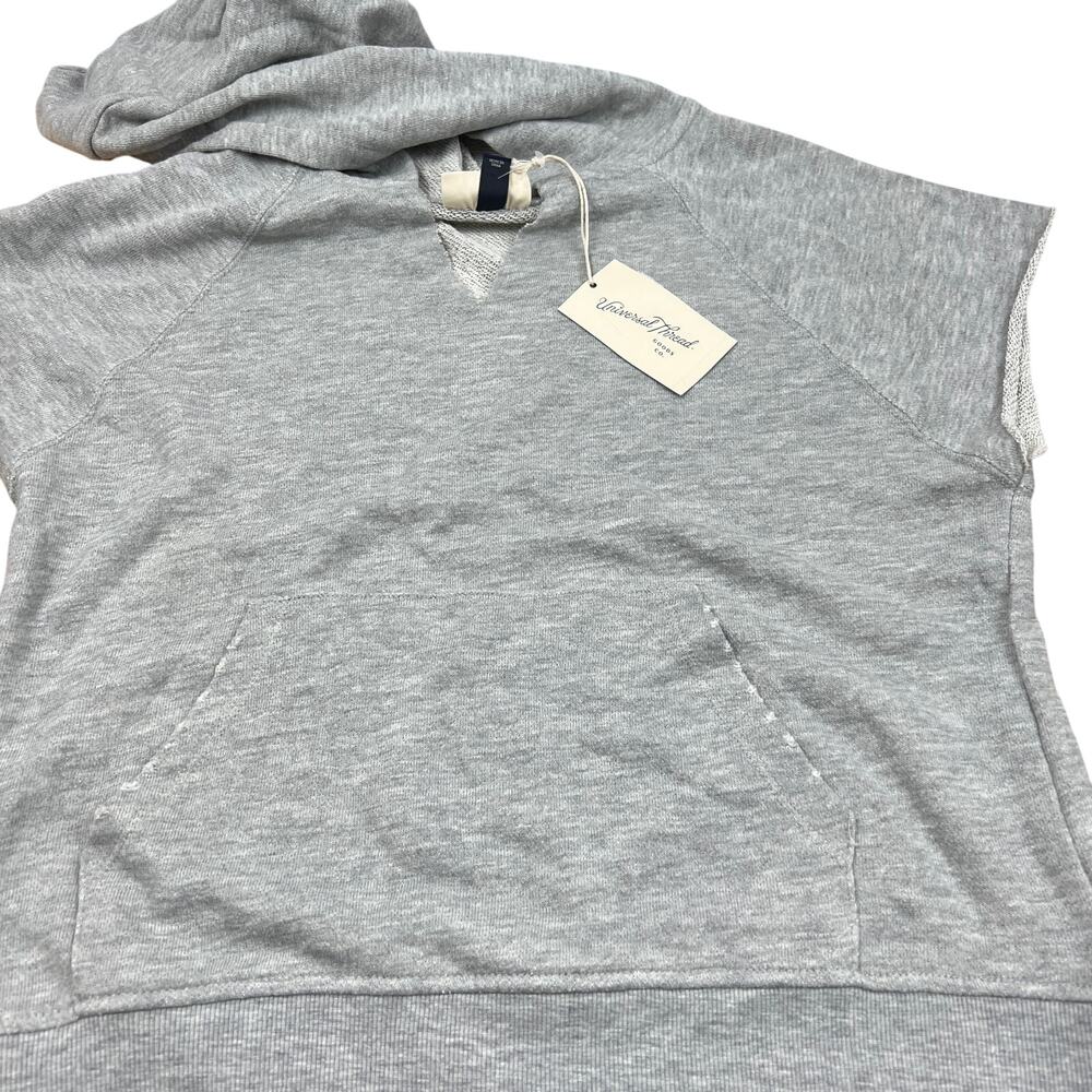 Universal Thread Women's Gray Sleeveless V-Neck Hoodie - Size XS - NWT